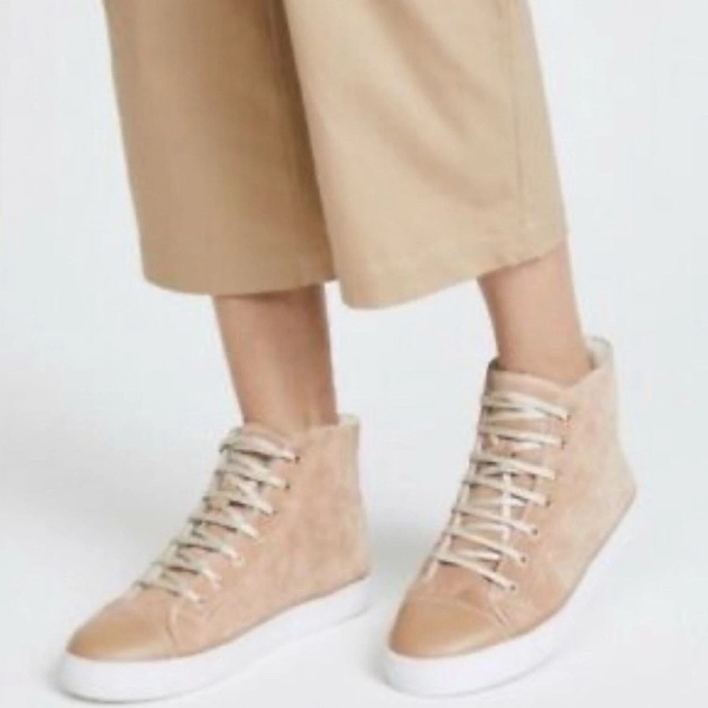 Kate Spade Lendal Tan Sherpa Hightop Sneakers